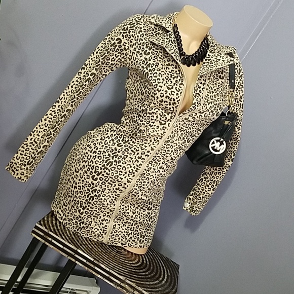 Leopard Print Biker Style Dress. - Picture 7 of 8